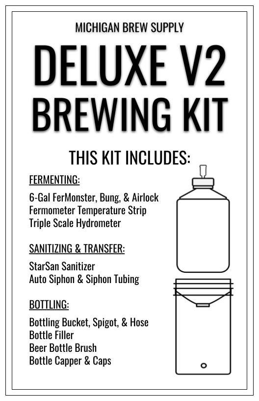 Beginner Beer Making Equipment Kit Deluxe V2 w/FerMonster Michigan